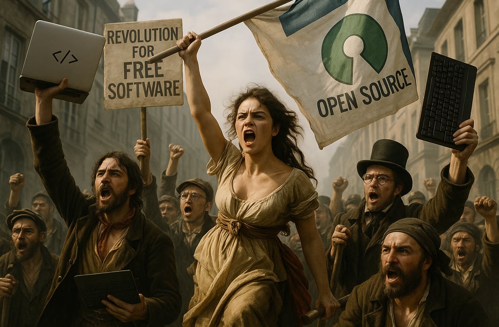 Révolution pour la liberté des logiciels - Illustration pour la journée du logiciel libre. 