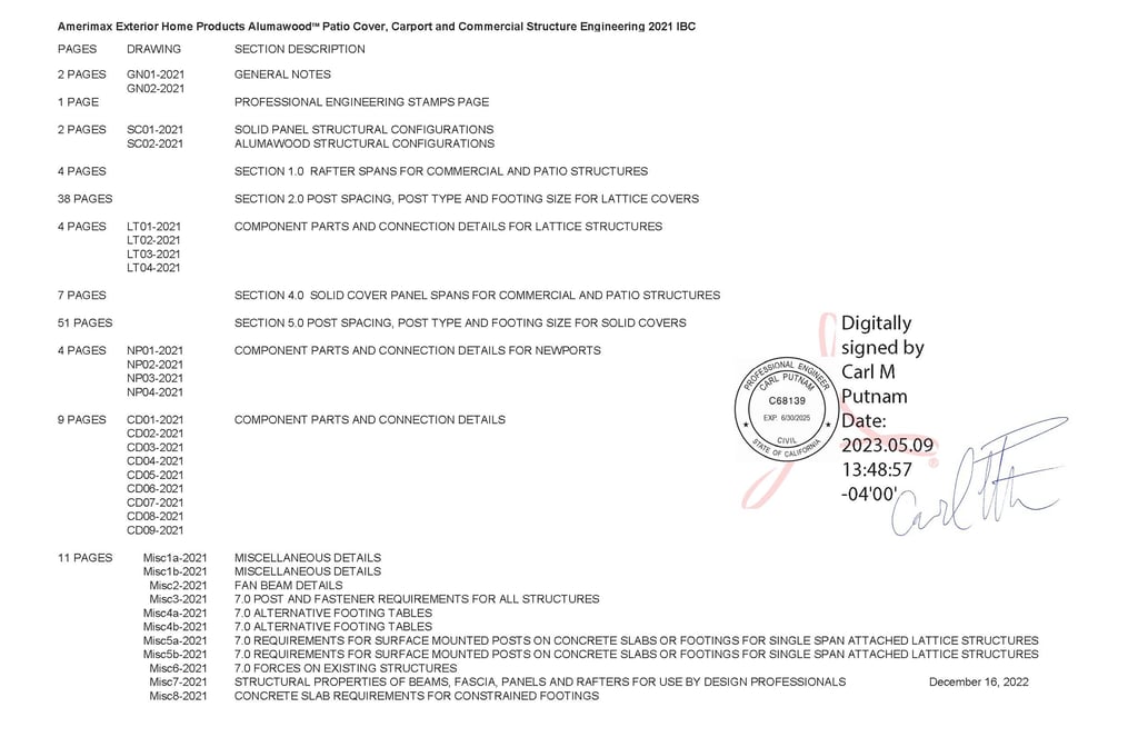 Cover sheet of an engineering packet.