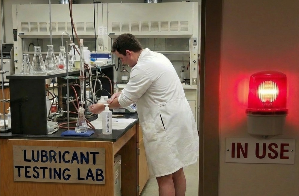 Scientist Testing Lube