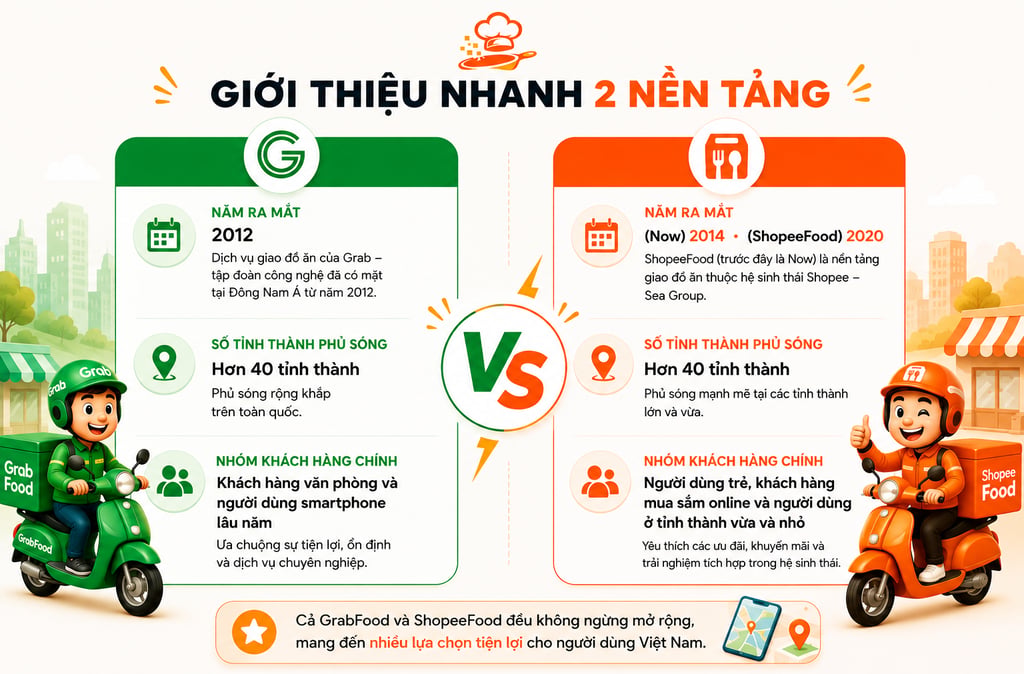 grabfood và shopeefood tại việt nam tổng quan