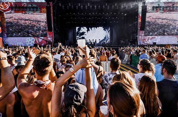 pessoas em evento show assistindo