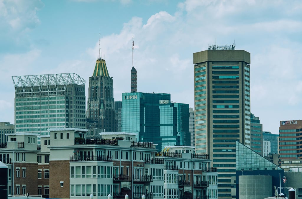 Tall Buildings in Baltimore City, Maryland, USA