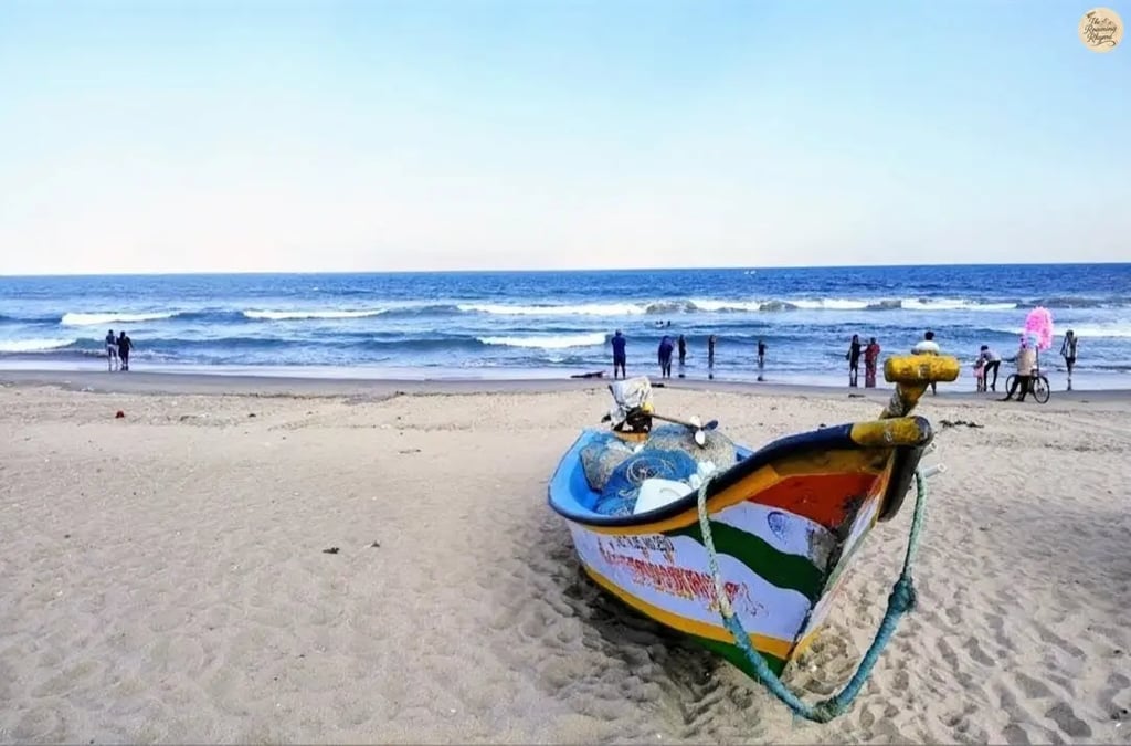 Calm waves over white sands at Pondicherry’s Serenity Beach.