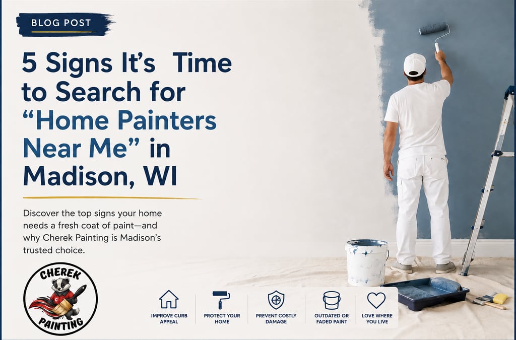 Professional house painters applying premium exterior paint to a residential home in Madison Wi