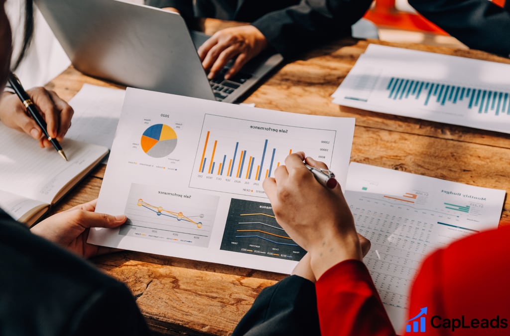 image of a business professional analyzing a glowing data network or digital map