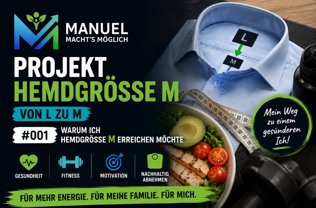 Projekt Hemdgröße M – Von L zu M: Gesund abnehmen mit Ernährung, Fitness und Motivation