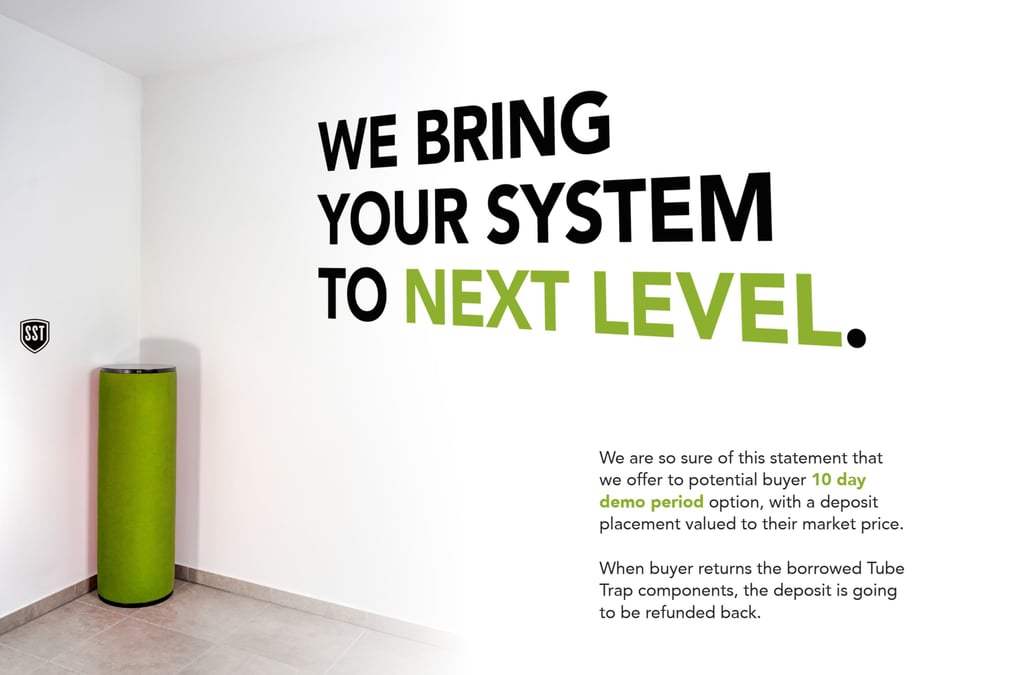 HiFi acoustic treatment with Tube Bass trap, AbFusor, Acoustic Wall Panel, QR Diffusor