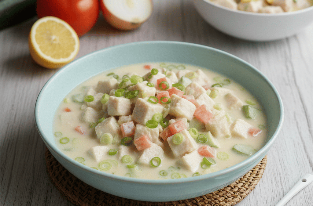 Samoan oka raw fish with cream and lemon