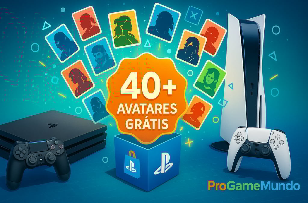 PS4 e PS5 com selos “40+ avatares grátis”