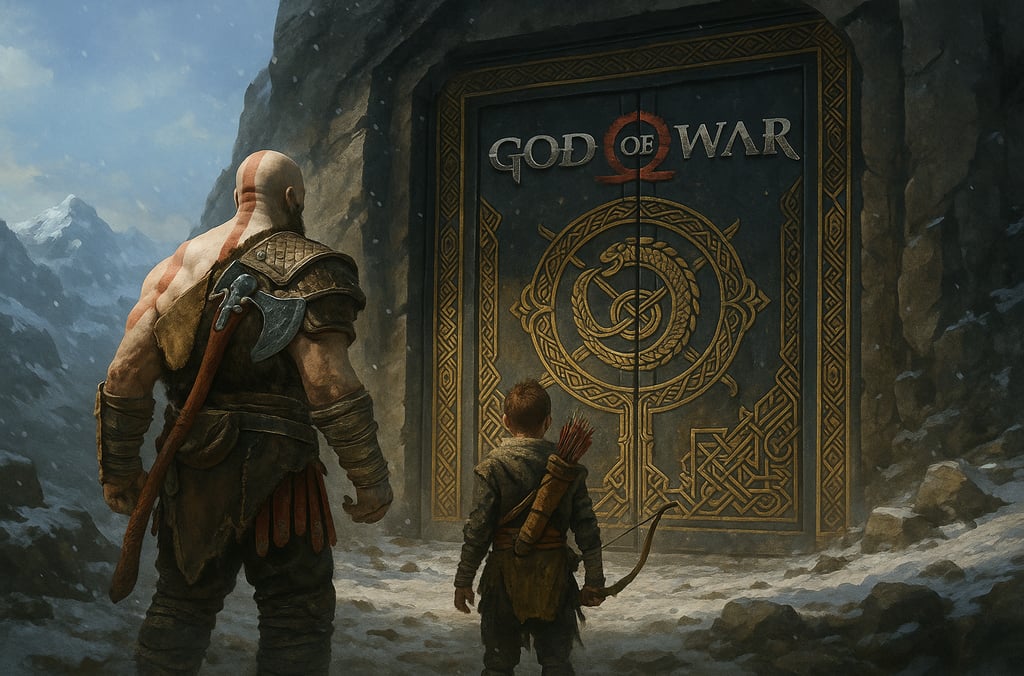 Kratos e Atreus diante de revelações no próximo God of War.