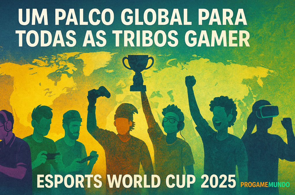 Gamers de todo o mundo unidos sob o mapa global da Esports World Cup