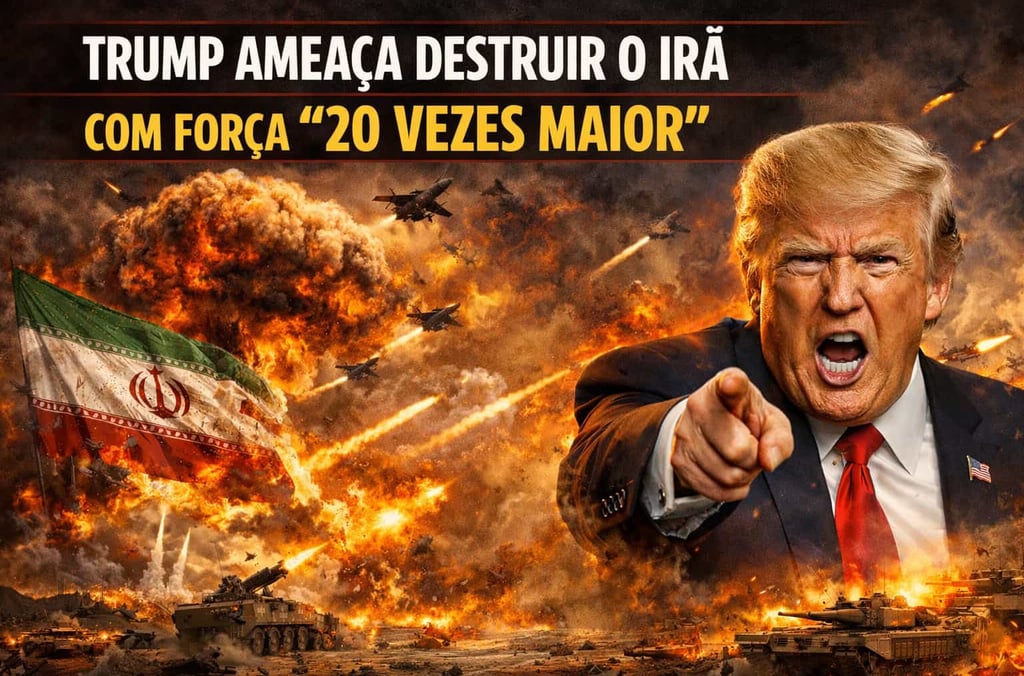 🔥 Trump Ameaça Destruir o Irã com Força "20 Vezes Maior"