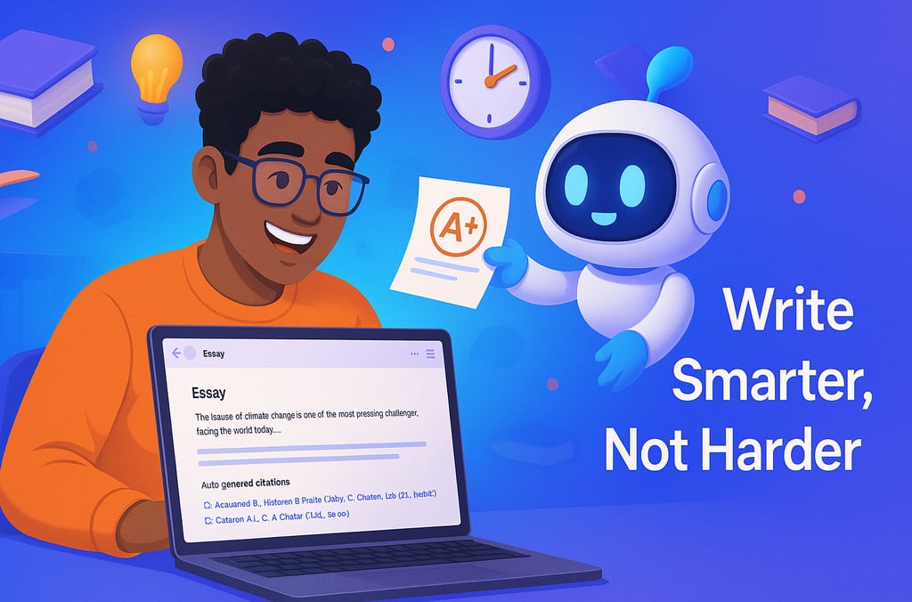 Student using Textero AI to conquer writer's block