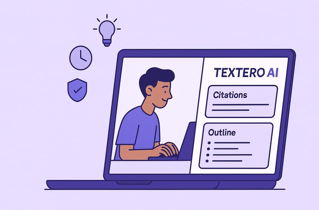 Textero AI writing process in 5 steps