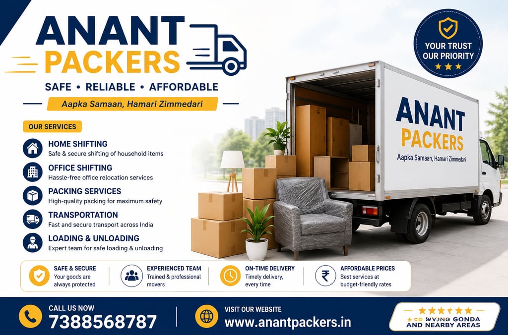 Trusted Packers and Movers in Gonda for Home & Office Shifting