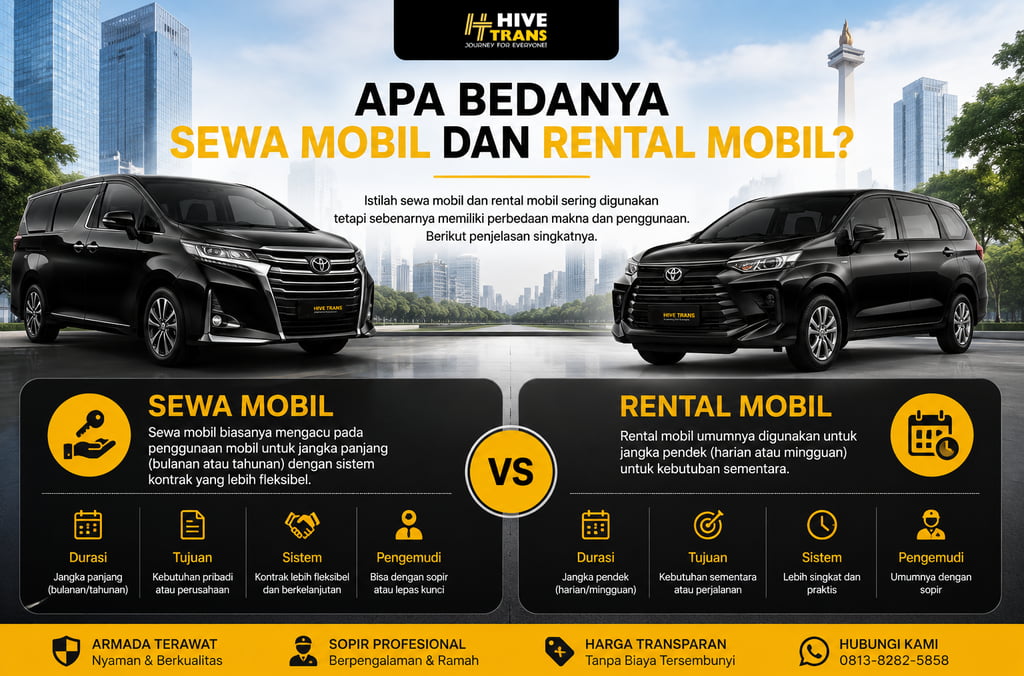 Apa Bedanya Sewa Mobil dan Rental Mobil