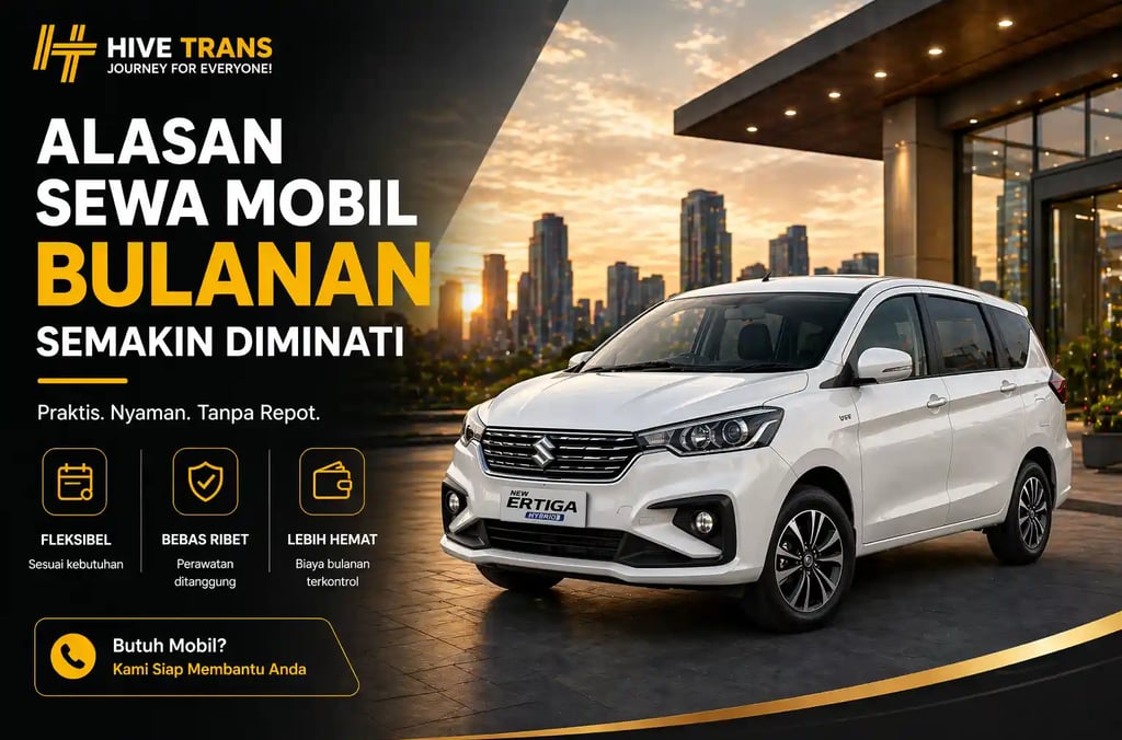sewa mobil bulanan semakin diminati