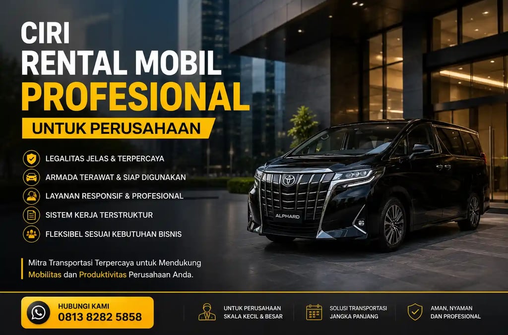 Ciri Rental Mobil Profesional untuk Perusahaan