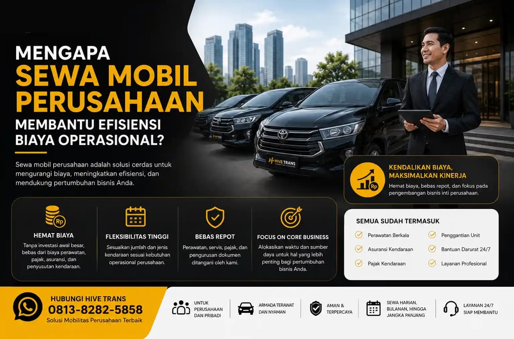 Mengapa Sewa Mobil Perusahaan Membantu Efisiensi Biaya Operasional