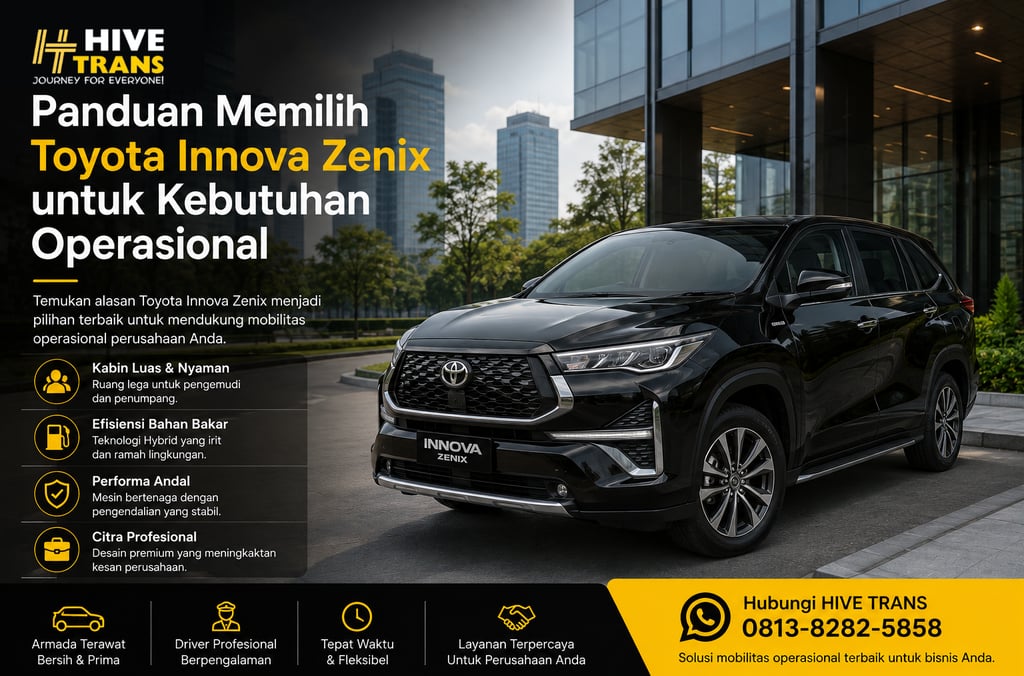 Panduan Memilih Toyota Innova Zenix untuk Kebutuhan Operasional