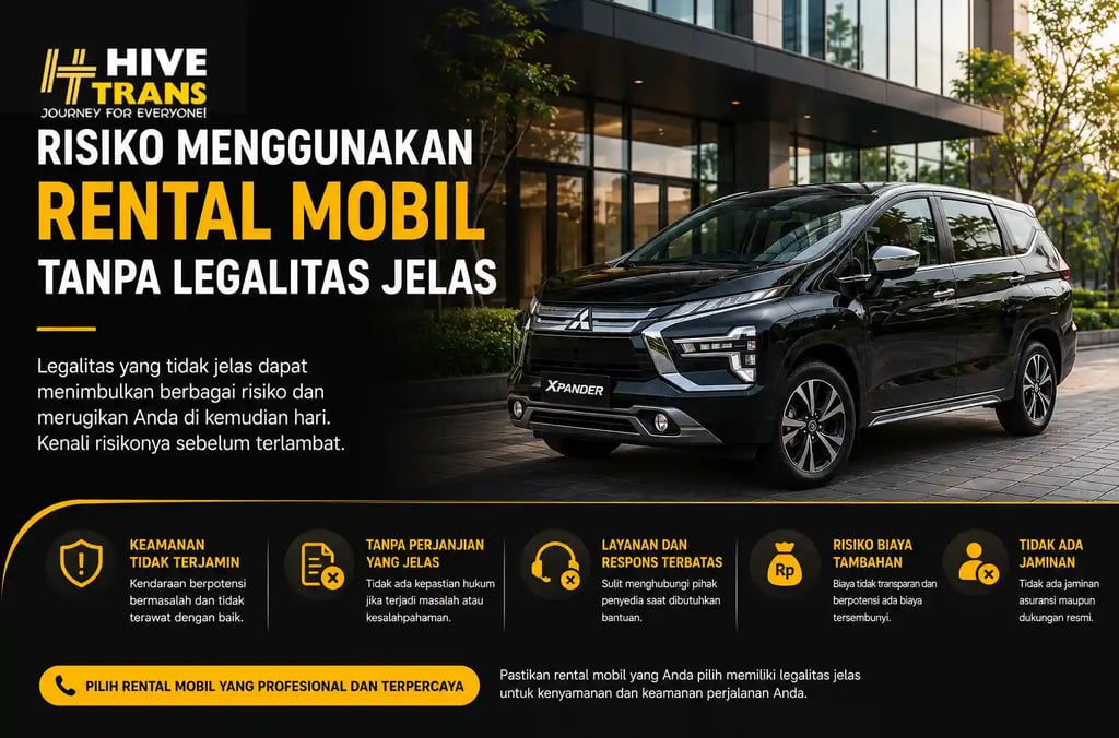 Risiko Menggunakan Rental Mobil Tanpa Legalitas Jelas