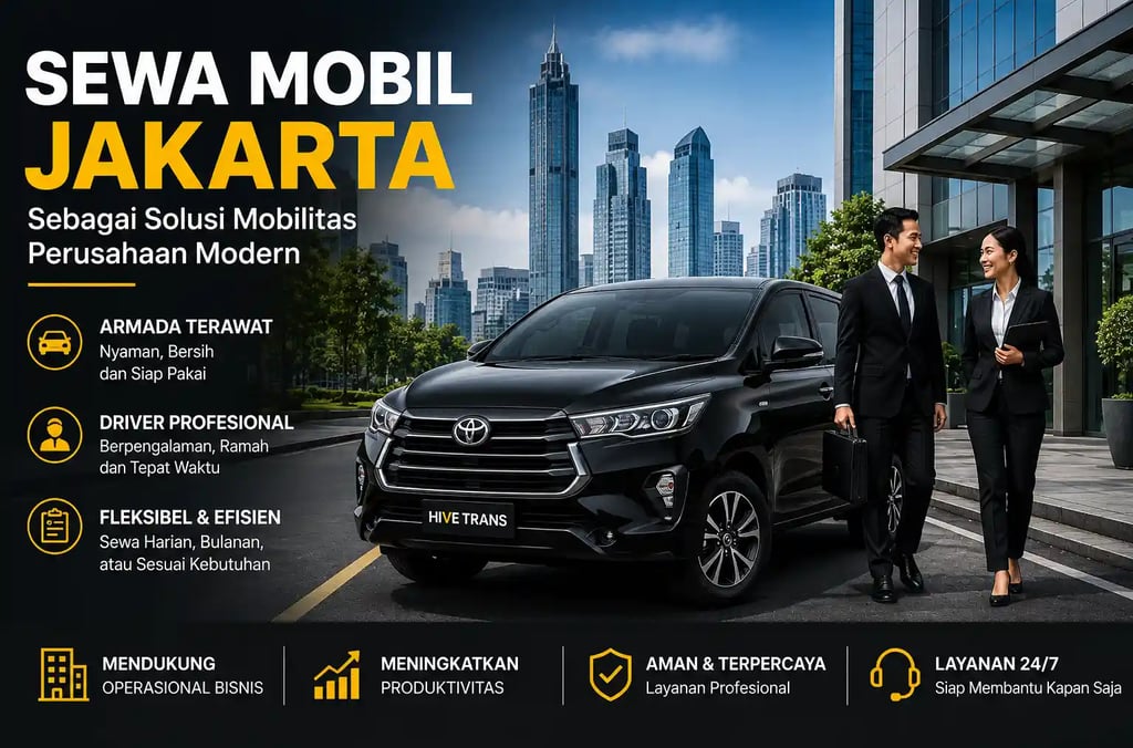 Sewa Mobil Jakarta sebagai Solusi Mobilitas Perusahaan Modern