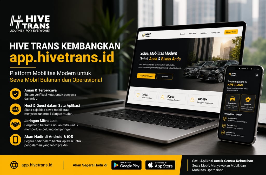 HIVE TRANS Kembangkan Web App untuk Ekosistem Sewa Mobil Modern