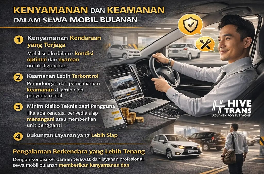 keamanan dan kenyamanan dalam sewa mobil bulanan
