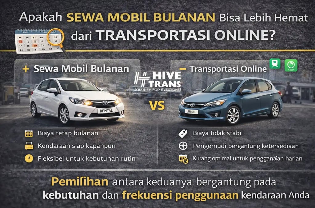 apakah sewa mobil bulanan lenih hemat dari taksi online