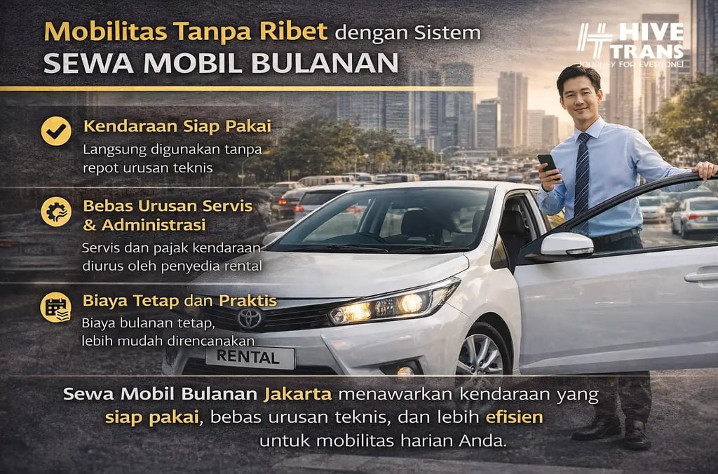 mobilitas tanpa ribet dengan sewa mobil bulanan