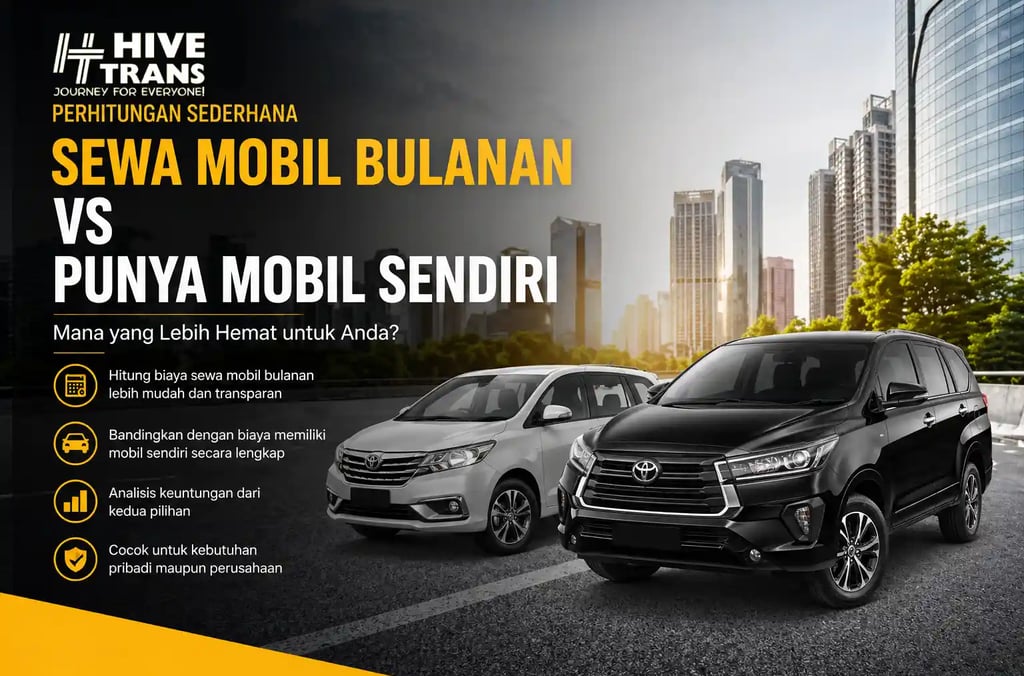 sewa mobil bulanan vs punya mobil sendiri