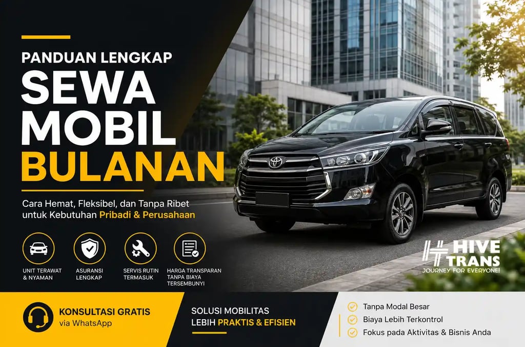 Panduan lengkap sewa mobil bulanan