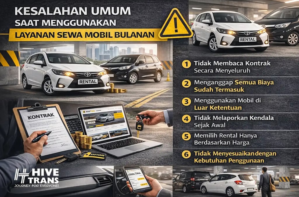 kesalahan umum saat menggunakan sewa mobil