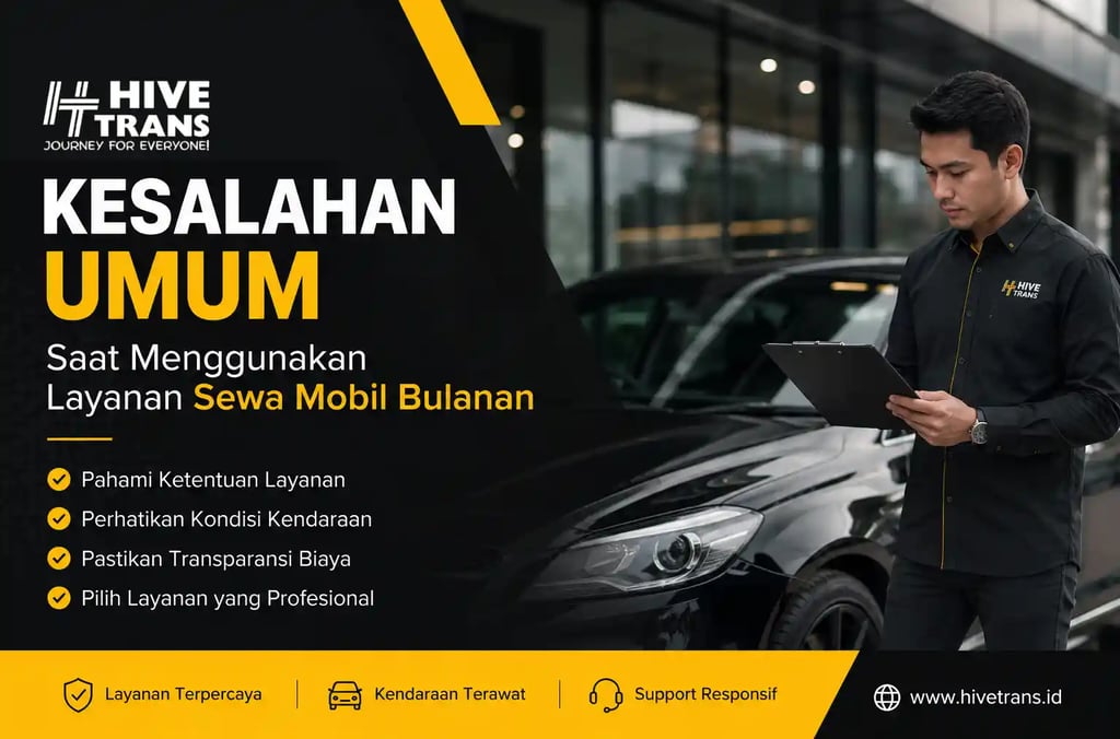 Kesalahan Umum Saat Menggunakan Layanan Sewa Mobil Bulanan