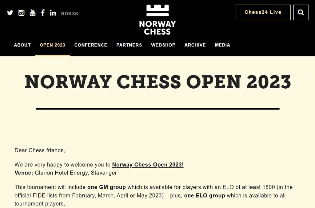 Norway Chess Open 2023. International Chess. FIDE Chess 2023