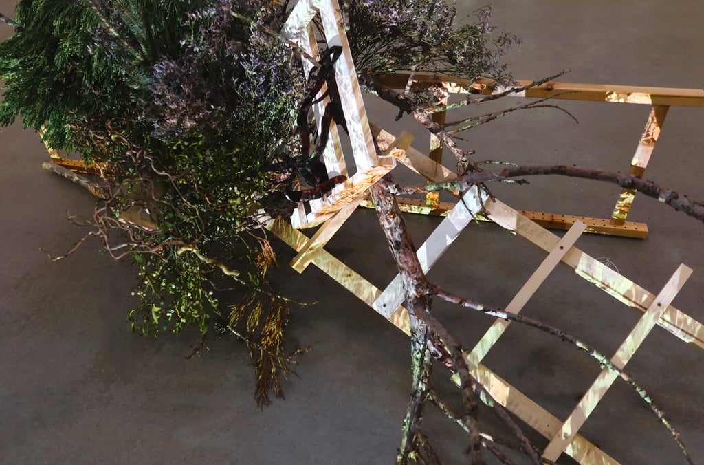 Collected materials in Hedy Leung's 'Sogetsu Ikebana 3 x 7 = 21' PF25 cultural projects performance