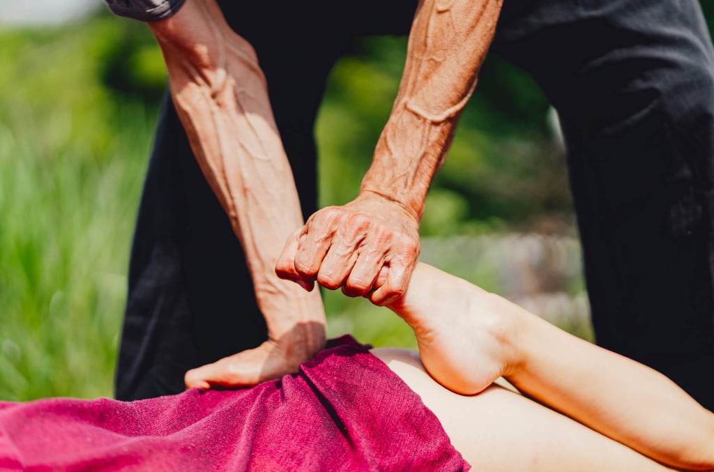 étirement de la jambe gauche