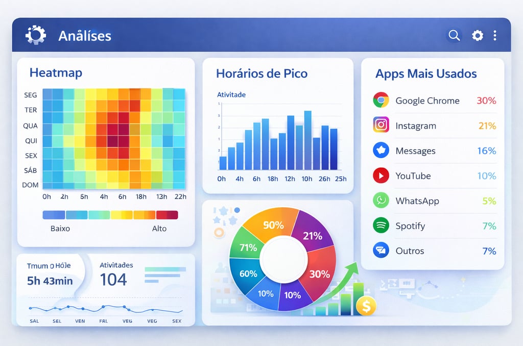 painel analitico uso de apps