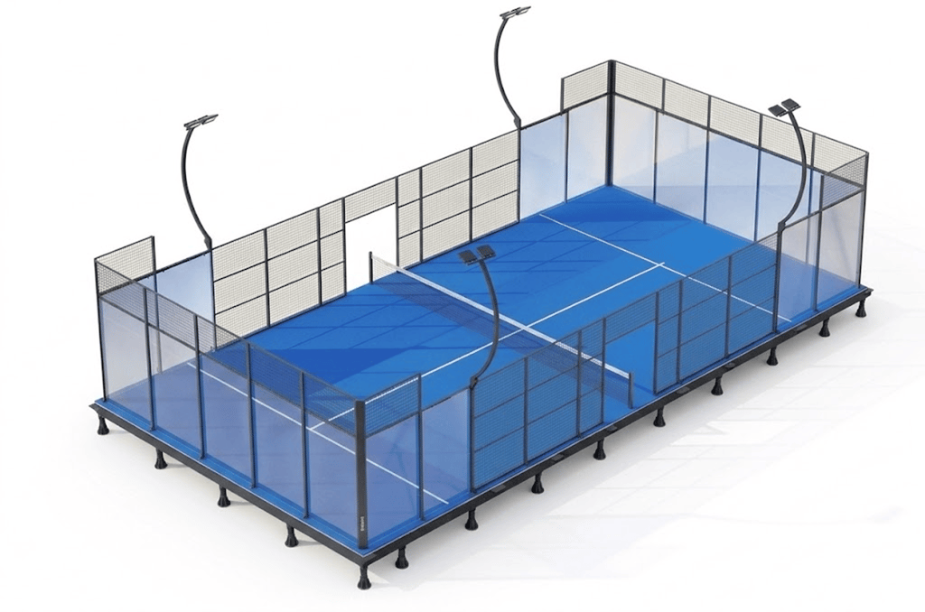 Padel court auf mobilem Fundament