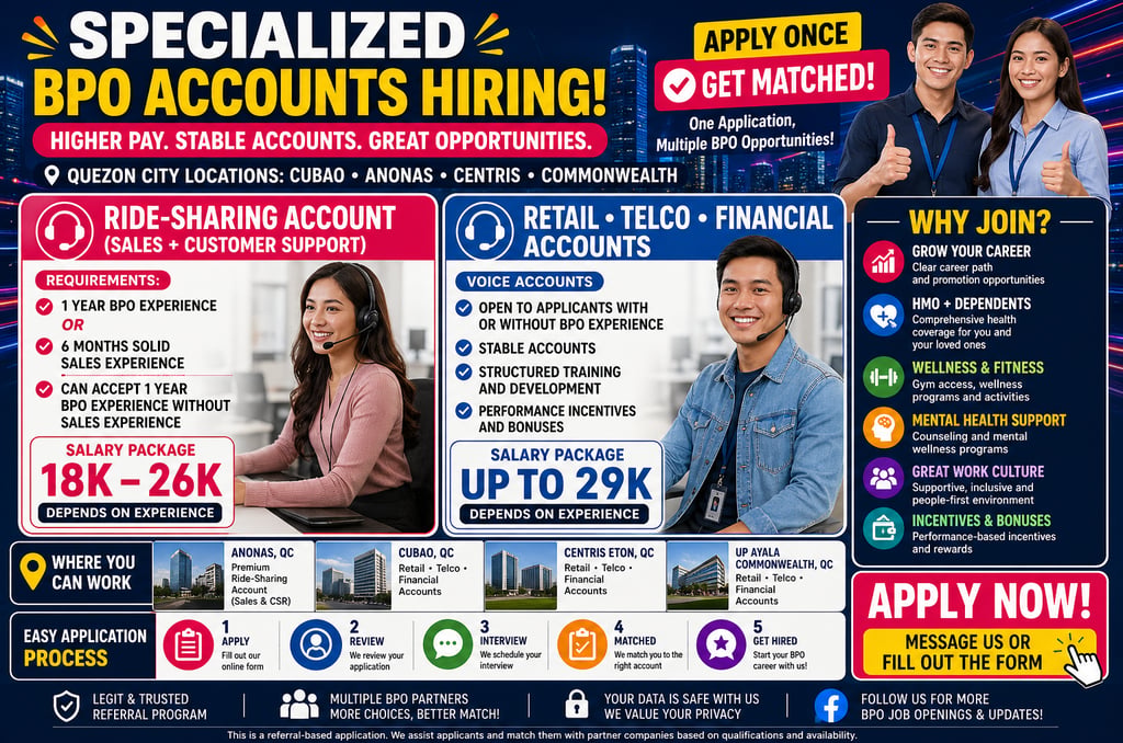 BPO Jobs Call Center Jobs Quezon City Part Time BPO Jobs Alorica Address TaskUs Address