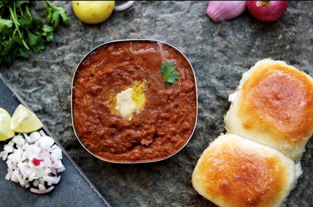 A flavorful Indian Street Food called Pav Bhaji.