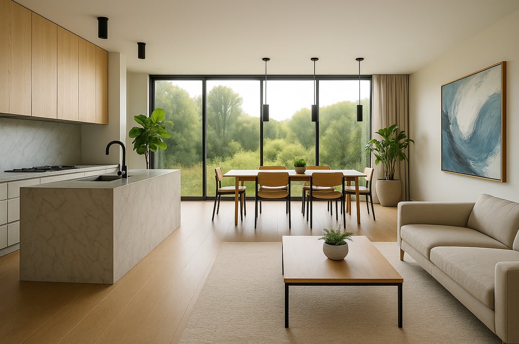 Minimalistisches Interior Design mit Naturbezug