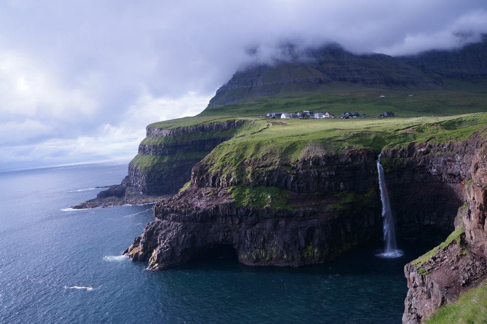 Múlafossur Waterfall in Gásadalur, Faroe Islands