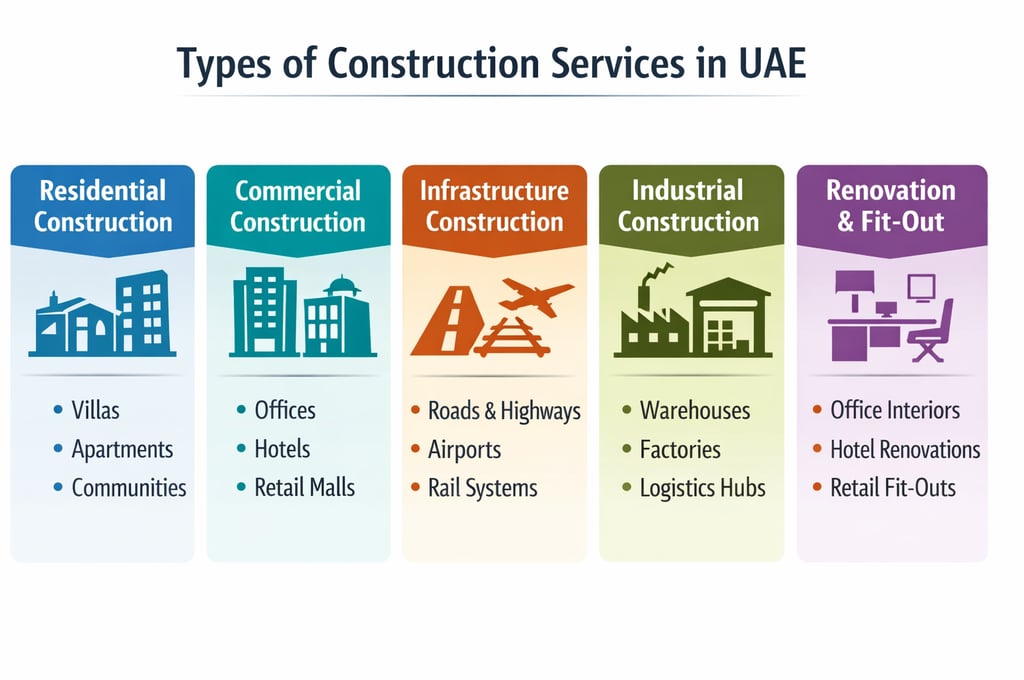 types of construction services in uae
