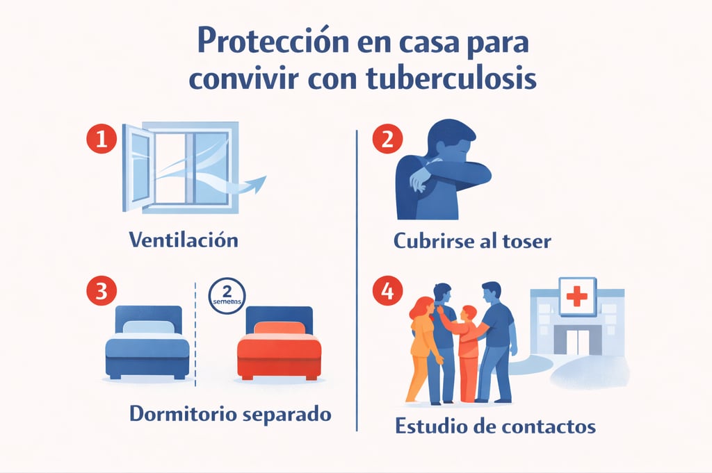 Medidas prácticas de protección en el hogar para convivientes de pacientes con tuberculosis activa