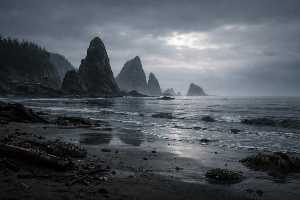 Silvertide Bay under moody skies