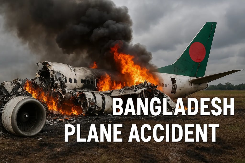 a plane is burning in bangladesh after crash