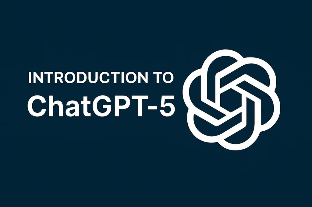 Introduction to ChatGPT-5 – OpenAI’s next-generation AI model with dark blue background, bold white