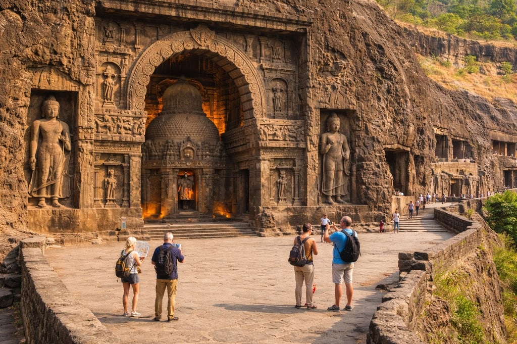 Ajanta caves near Aurangabad in Maharashtra