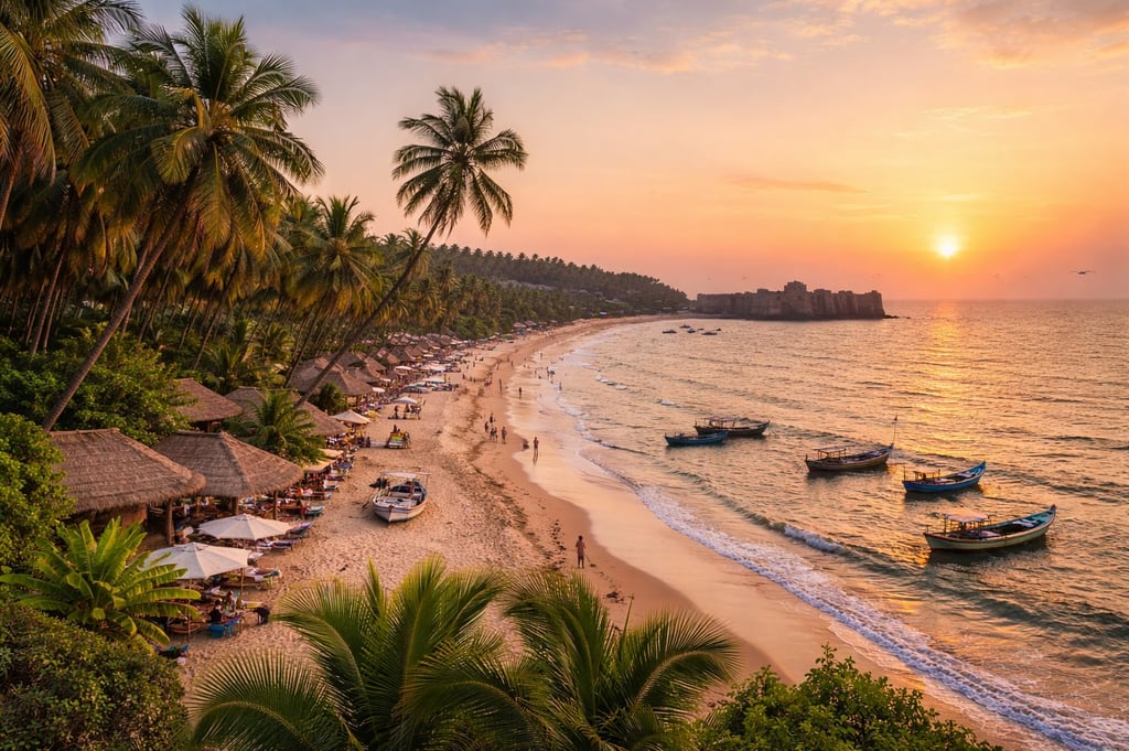 Alibaug beach during golden hour